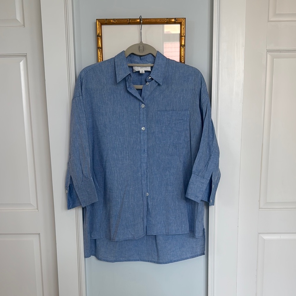 Pomander Place Light Blue Relaxed Button-Down Shirt